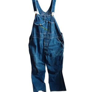 Men's 42x30 Vintage Key Imperial Denim Bib Overalls 1990's Distress Repaired 90s